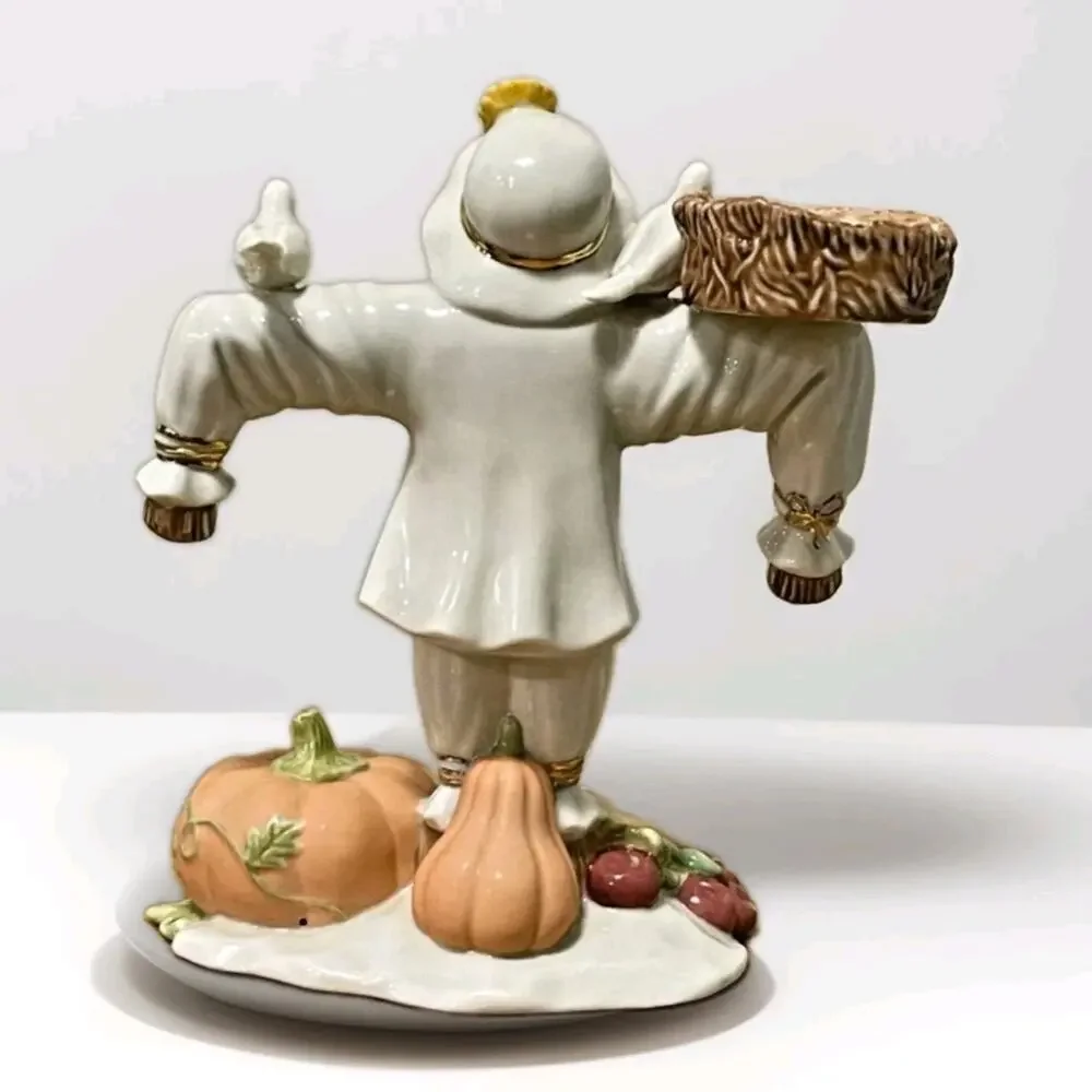 Lenox Occasions Scarecrow Candle Stand Porcelain Set of 2 New in Original Boxes